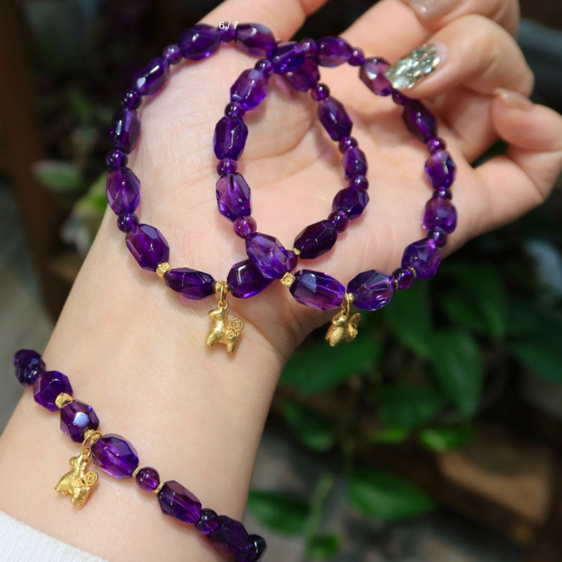 Natural Uruguayan Amethyst Free-Form Bracelet