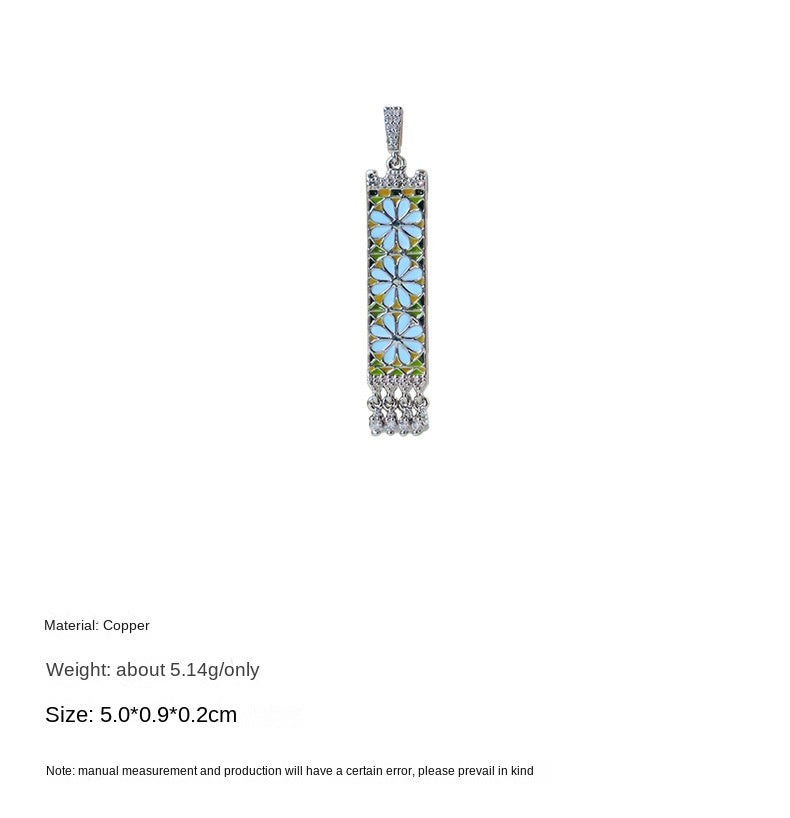 Vintage exquisite dopamine flower tassel earrings - jewelryweilin