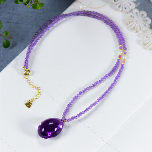 Natural Brazilian Amethyst Teardrop Pendant