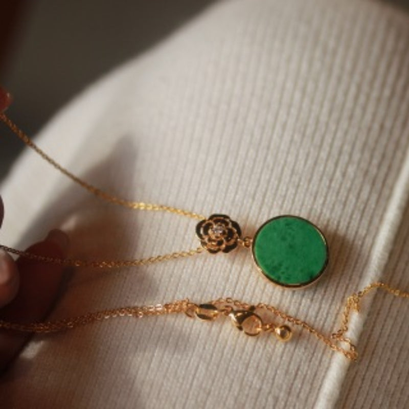 Natural Burmese Jadeite Earl Flower Pendant