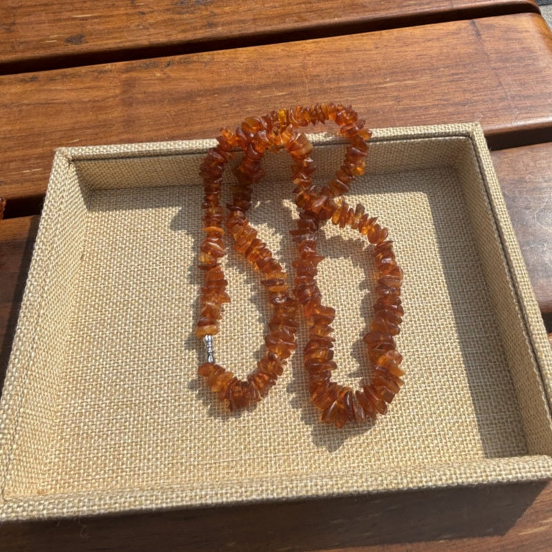 Sea drifting rough stone conformal necklace