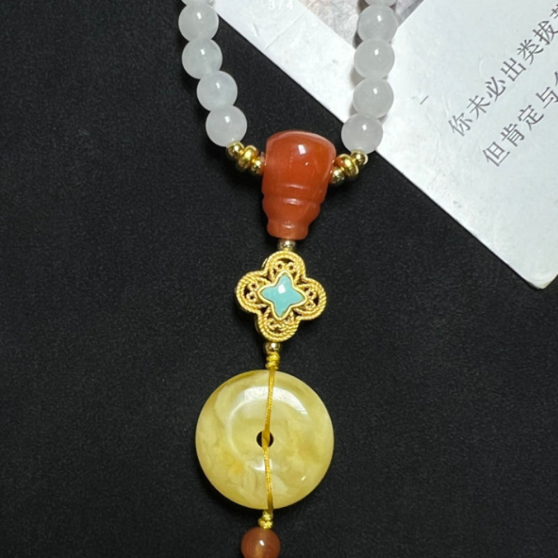 Natural Hetian Jade 108 Buddhist Bead Necklace · Convertible 4-Wrap Bracelet