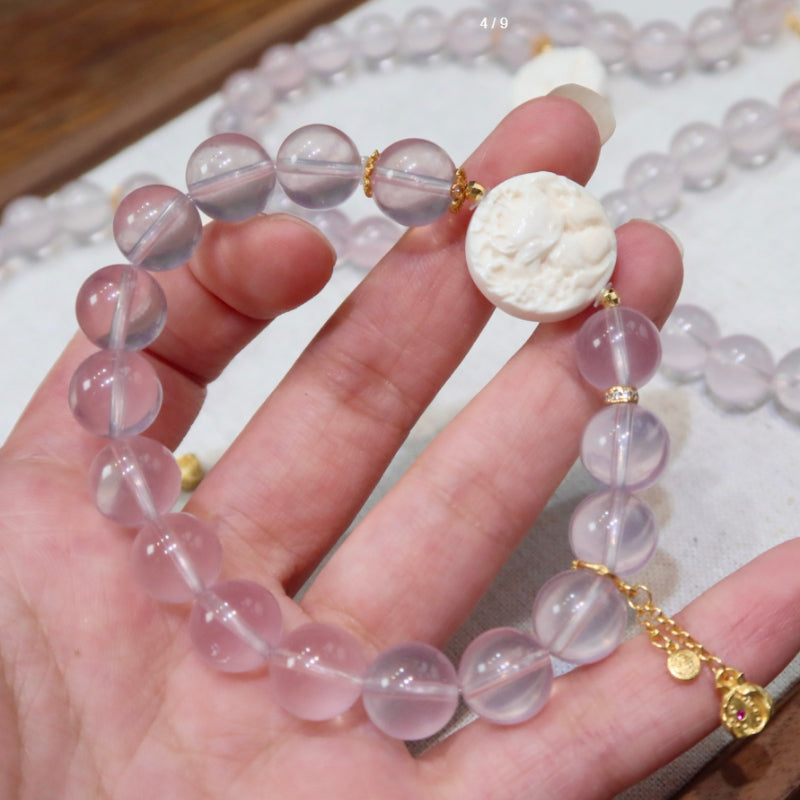 Natural Mozambique Rose Quartz Bracelet