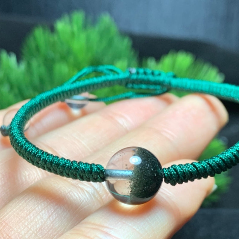 Brazilian Green Phantom Treasure Bowl Single Bead Bracelet