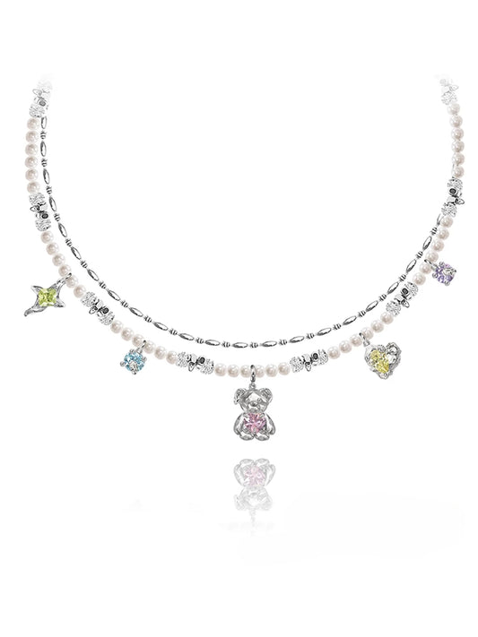 Millennial style cute bear necklace