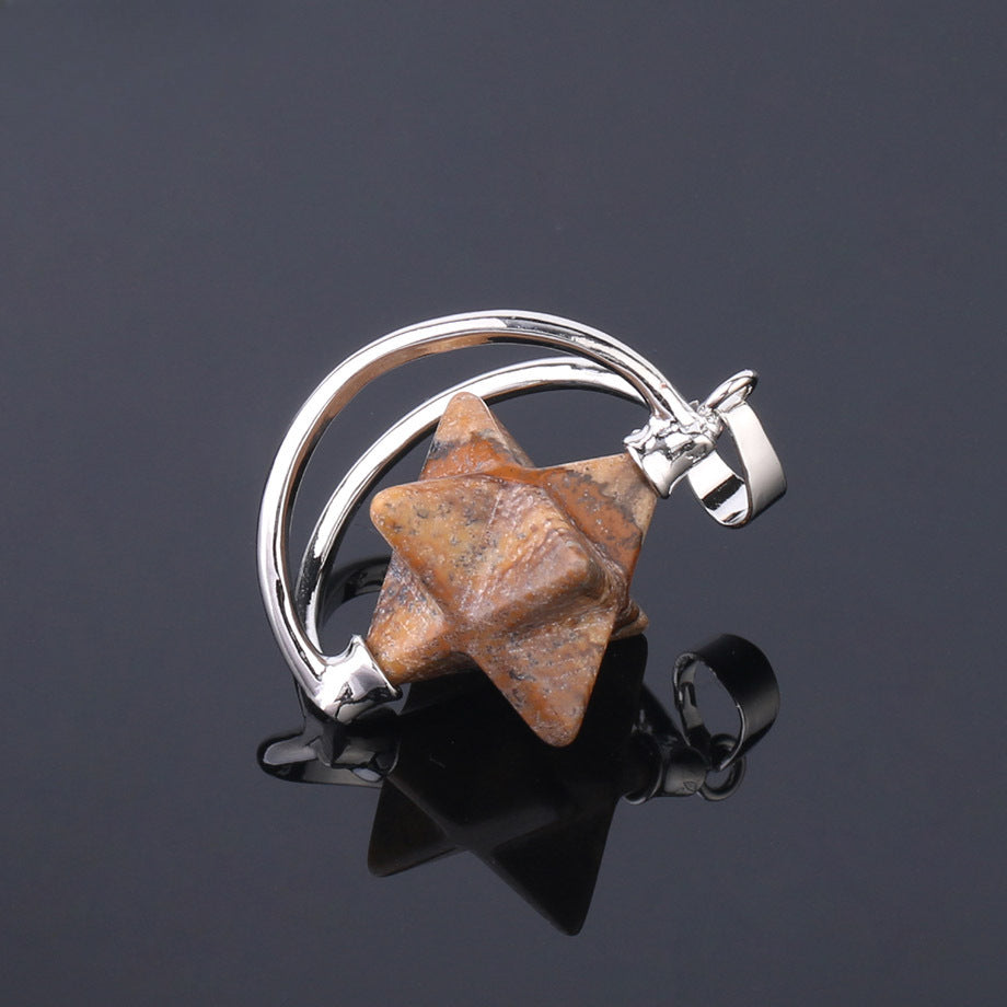 Merkaba six-pointed star pendant necklace