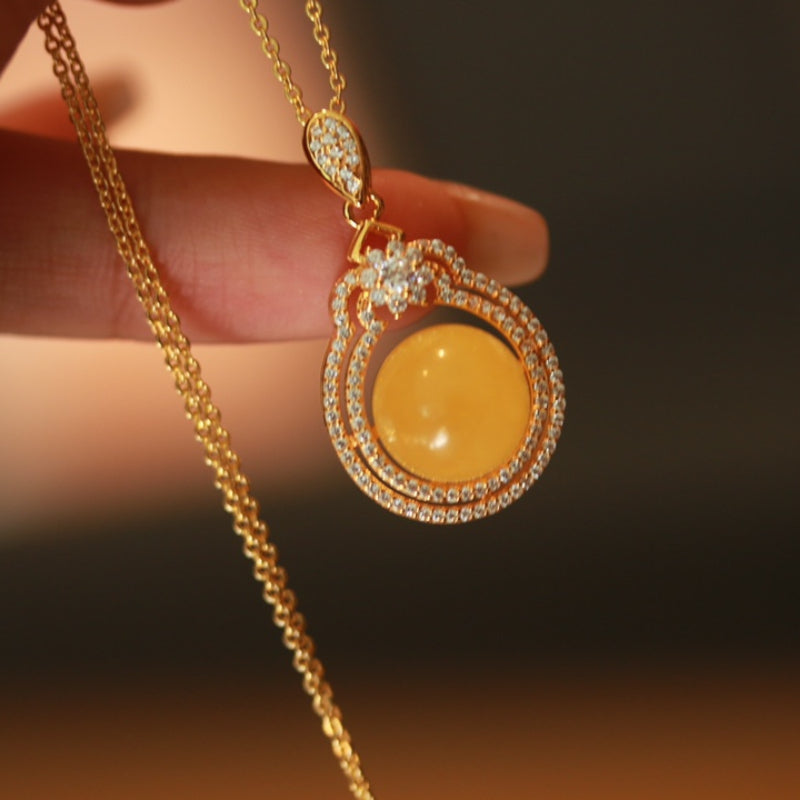 Natural Beeswax Amber Pendant