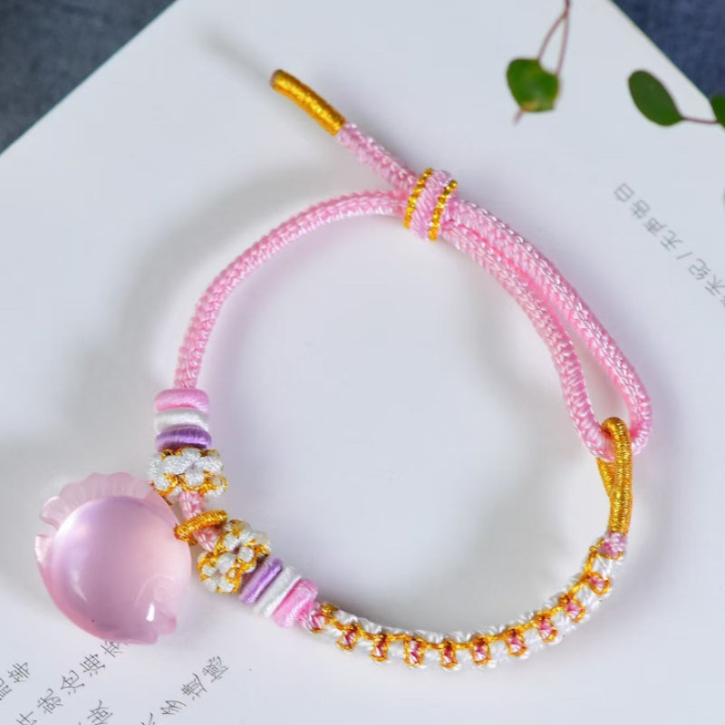Mozambique Natural Rose Quartz Tropical Fish Bracelet