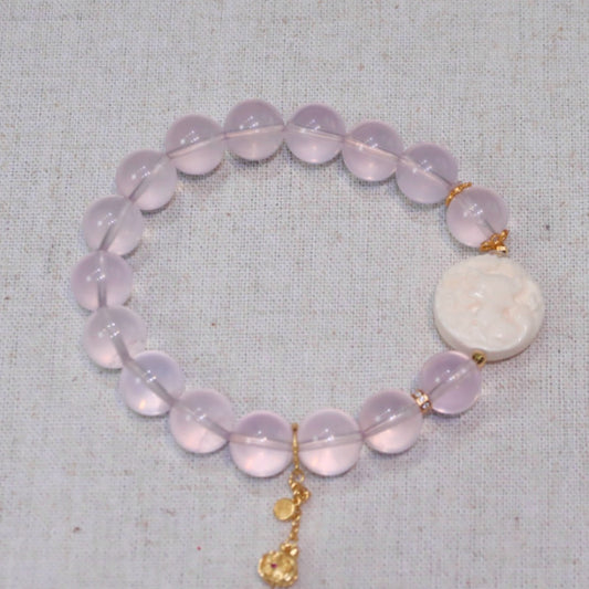 Natural Mozambique Rose Quartz Bracelet