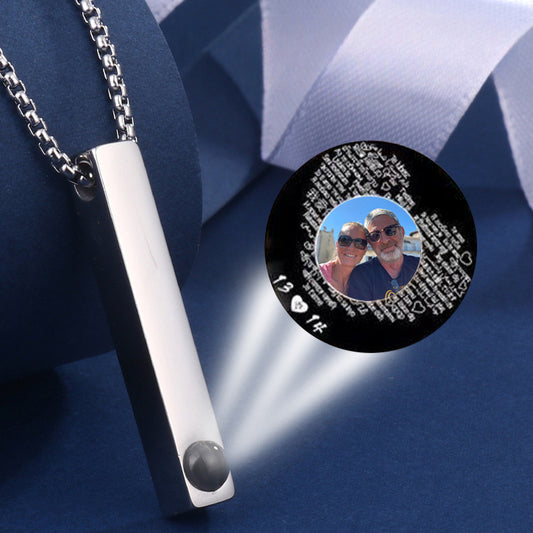 Photo Projection Square Pillar Necklace