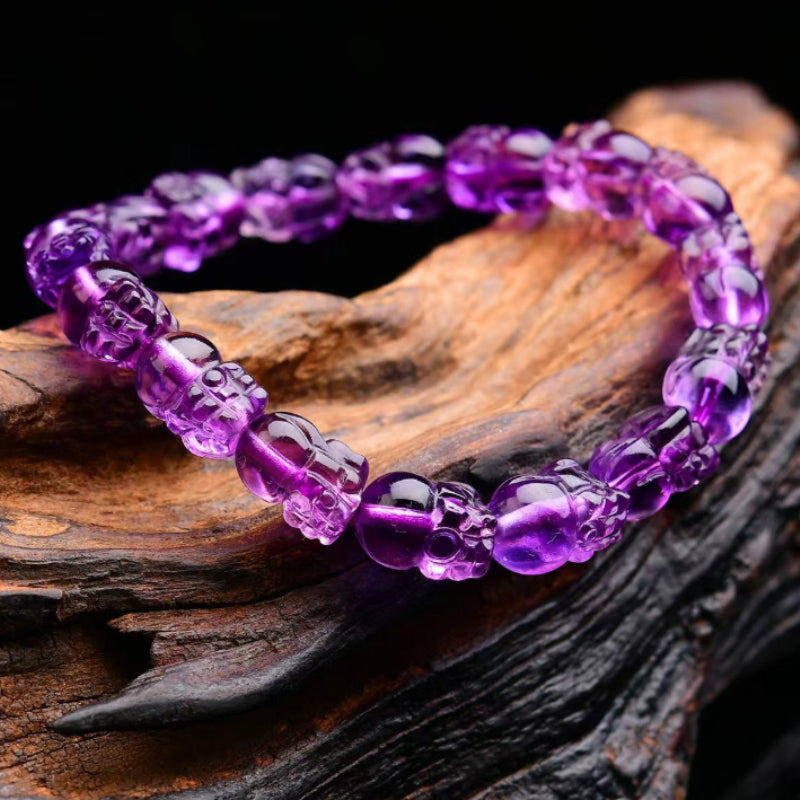 Premium Natural Brazilian Amethyst Pixiu Bracelet