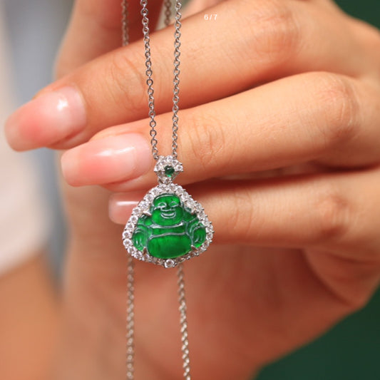 Natural Jadeite Buddha Sachet Pendant