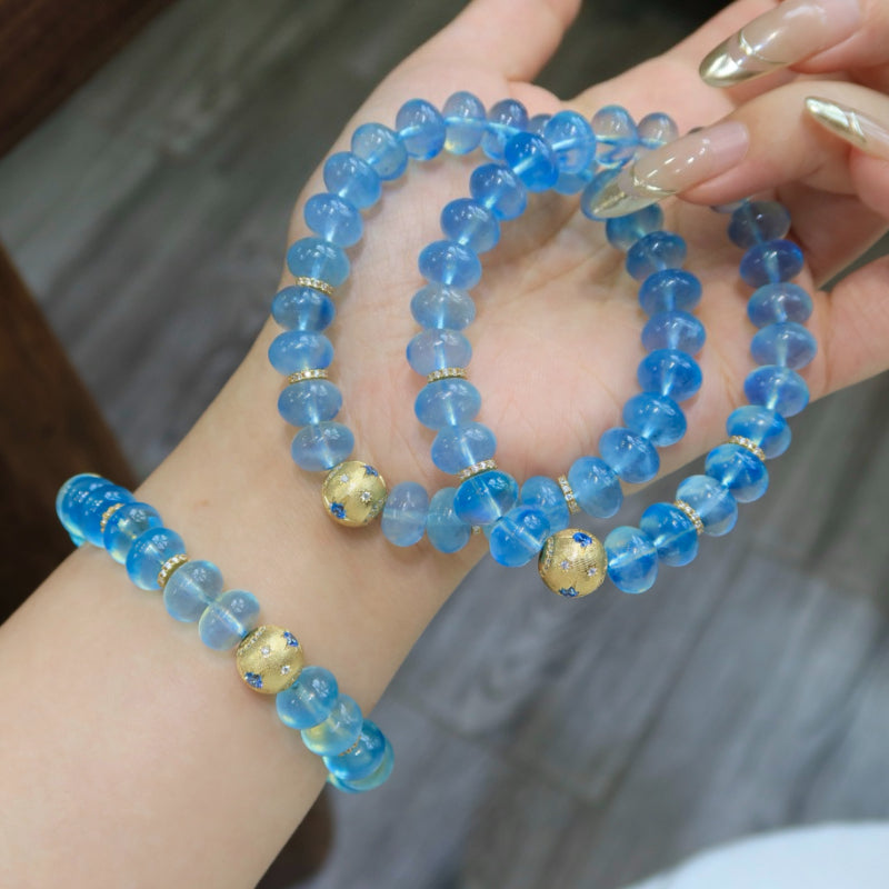 Natural Aquamarine Tablet Bracelet