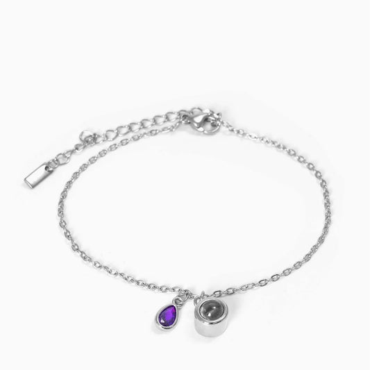 Photo projection water droplet shape zodiac stone bracelet