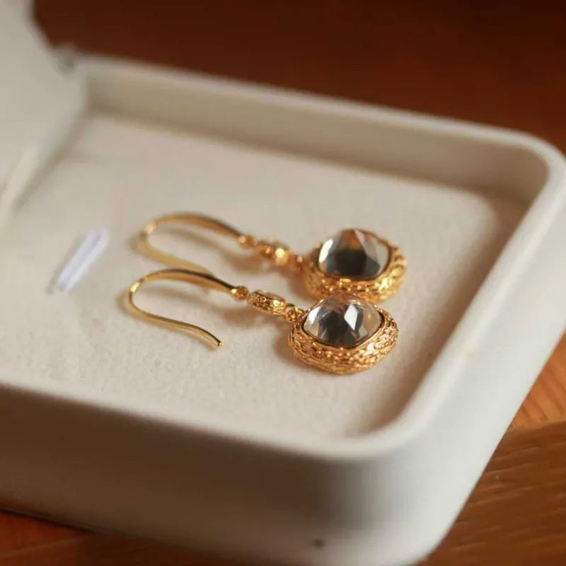 Natural Clear Quartz Earrings