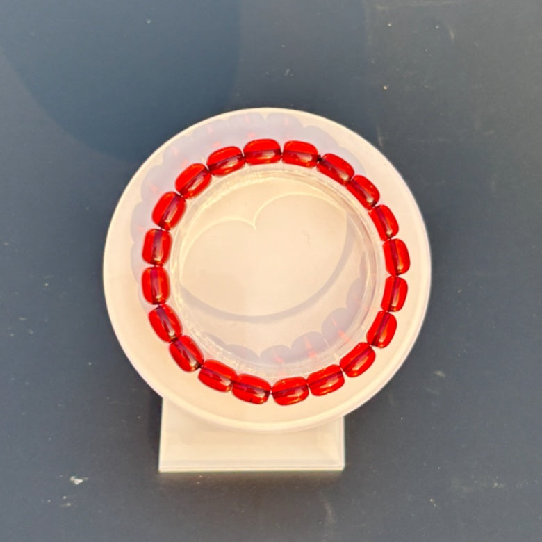Deep red amber bracelet