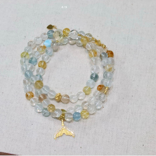 Rainbow Topaz Mermaid Tail Bracelet