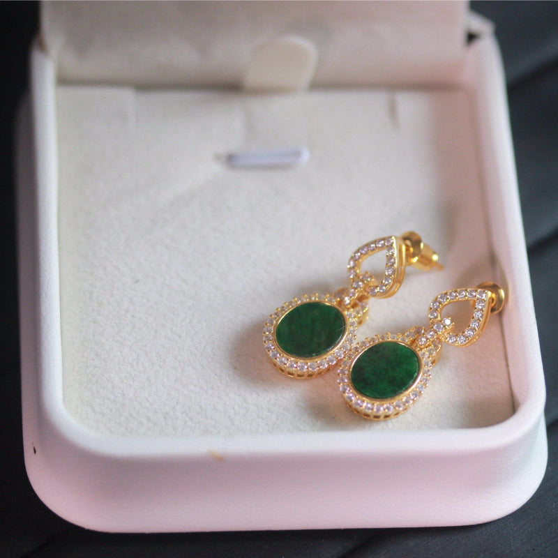 Natural Burmese Jadeite Earrings