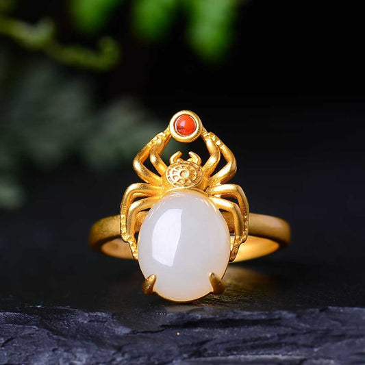 925 Silver Inlaid Hetian Jade Four - Piece Set - jewelry - weilin.com