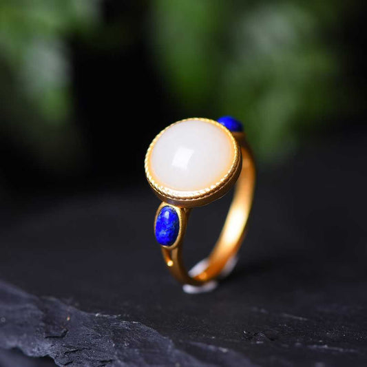 925 Silver Inlaid Hetian Jade Set - jewelry - weilin.com