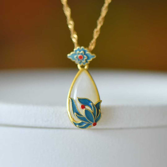 925 Sterling Silver Peace Circle Enamel Hetian Jasper Earrings - Jewelry Weilin