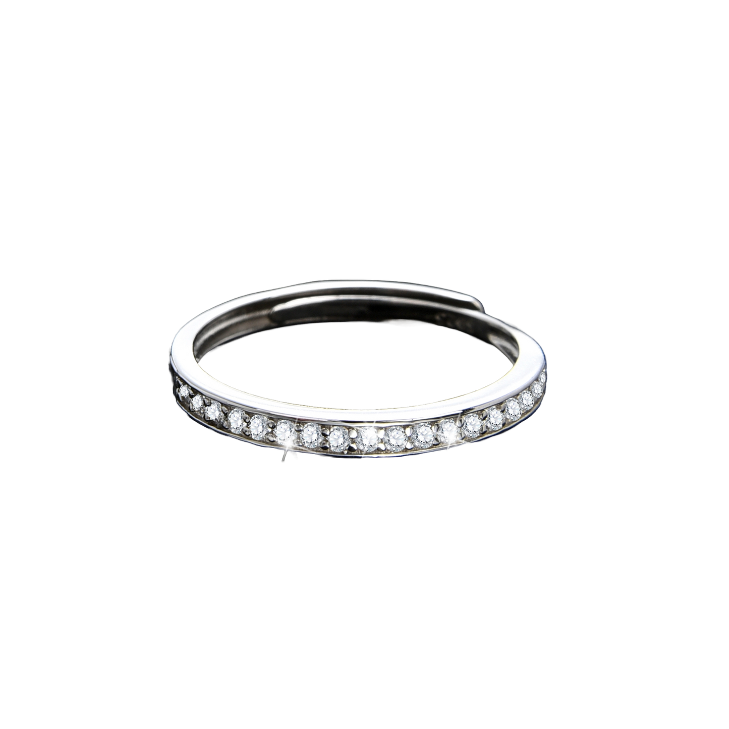Simple high-end single-loop zircon ring - jewelryweilin