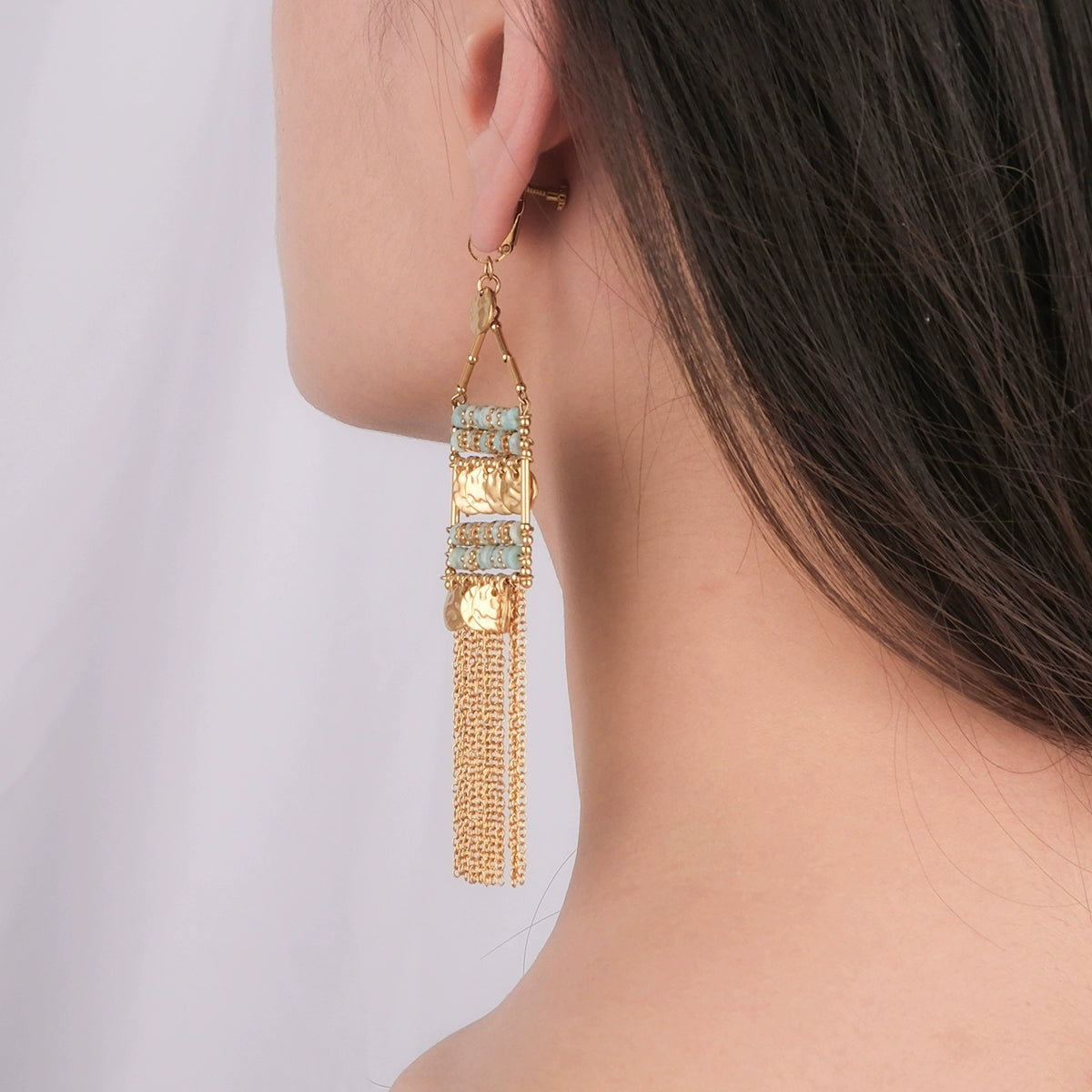 Retro light fringe earrings