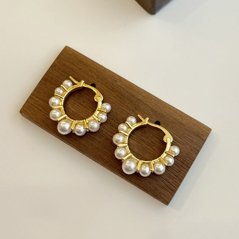 High-end white pearl earrings - jewelryweilin