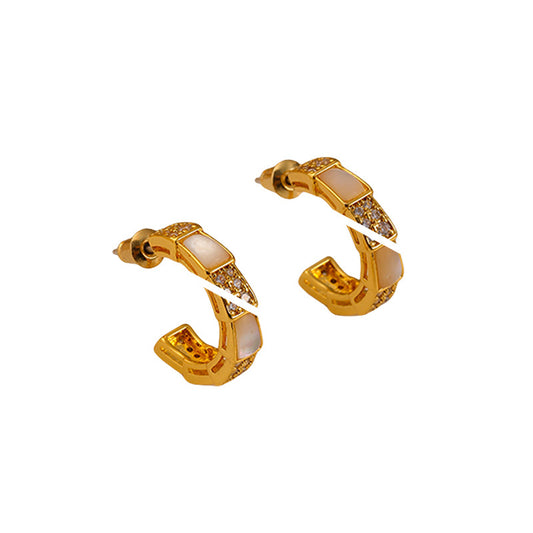 High-end design shell link earrings - jewelryweilin