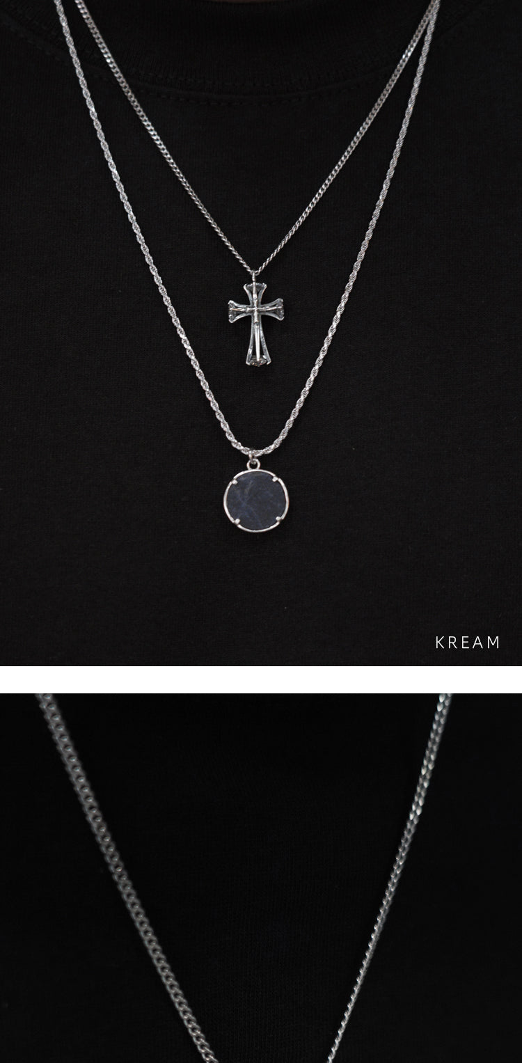 Zircon cross pendant hip-hop necklace