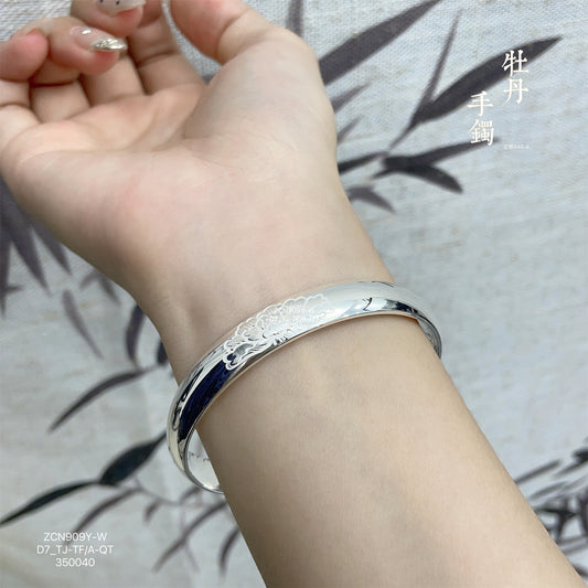 China Patterned solid sterling silver bracelet - jewelryweilin