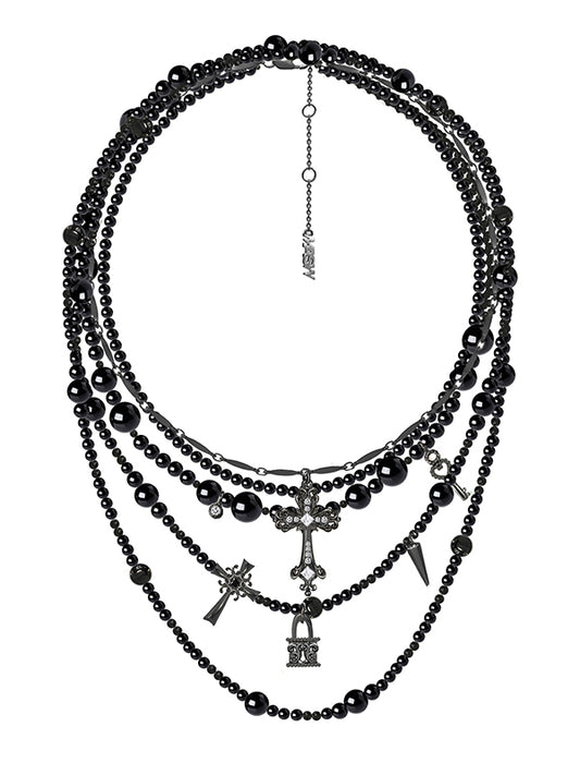 Cross necklace with multiple loops