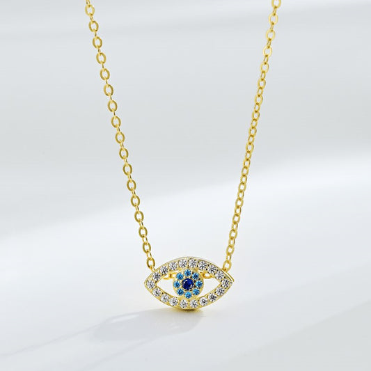 Fashion personality zircon devil eye pendant necklace - jewelryweilin
