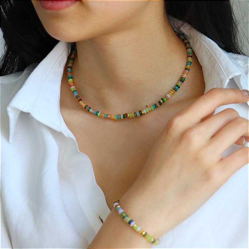 High-end exquisite vintage colorful abacus bead necklace - jewelryweilin