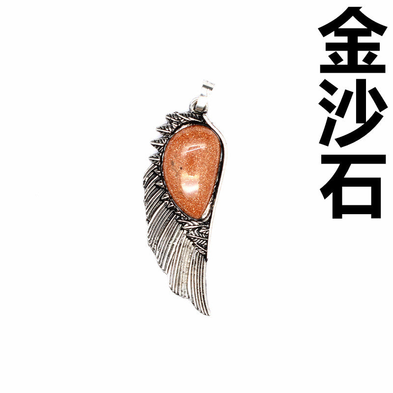Punk Vintage Crystal Wing Pendant