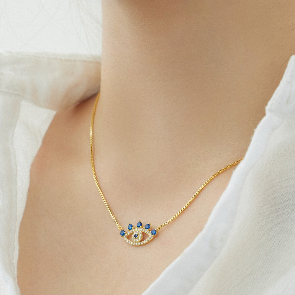 Temperamental and high-end zircon eye necklace - jewelryweilin