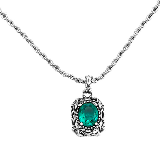 Emerald pendant hip-hop necklace