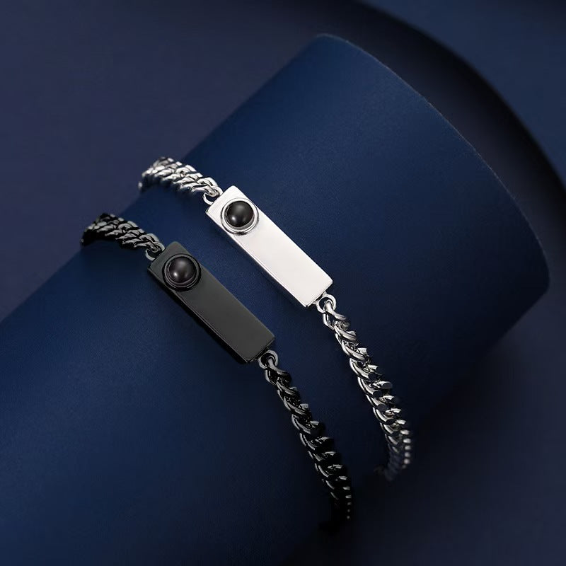 Photo projection square plate dragonbone bracelet