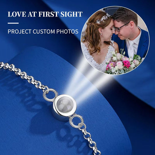 Language photo projection circle bracelet