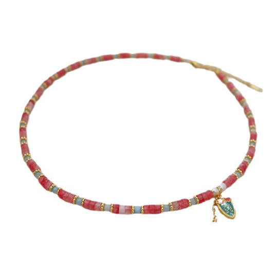 New Chinese style colorful flower handmade beaded necklace - jewelryweilin