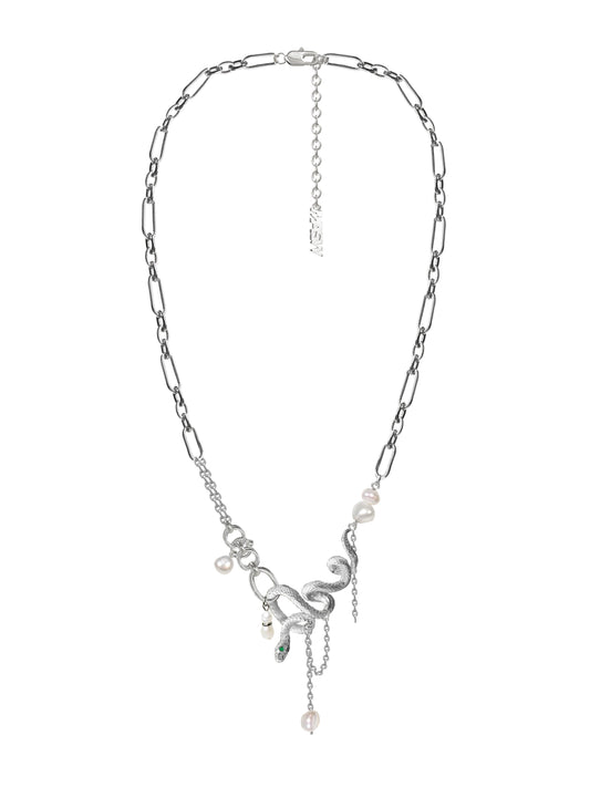 Dancing snake pearl necklace