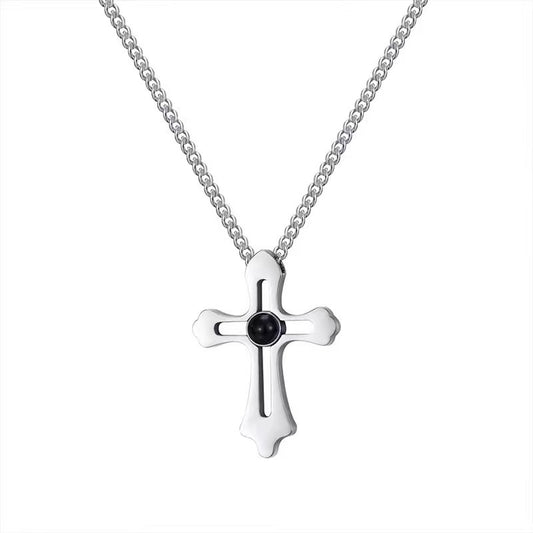 Photo Projection Cross Necklace