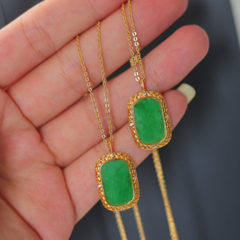 Natural Jadeite Saddle Pendant
