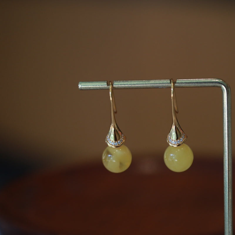 Natural Beeswax Little Skirt Earrings