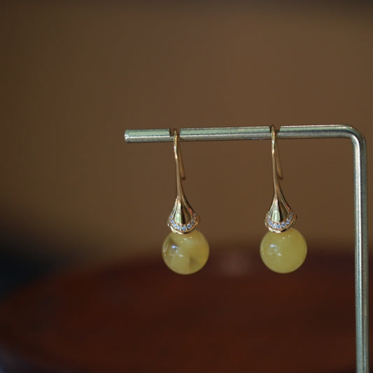 Natural Beeswax Little Skirt Earrings