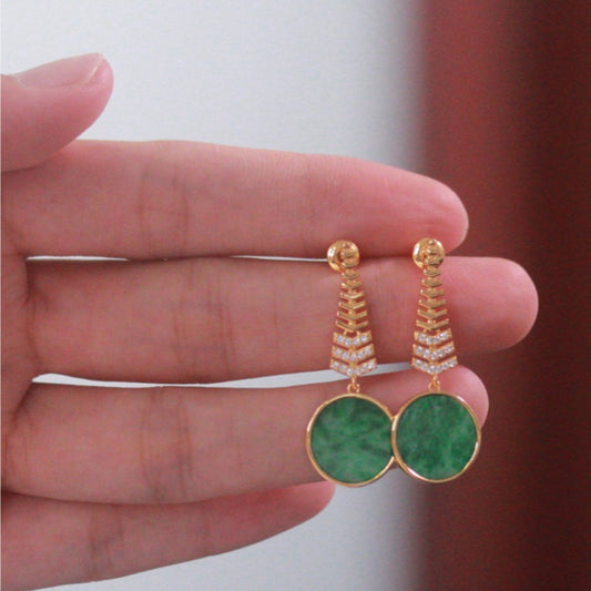 Natural Burmese Jadeite Earrings