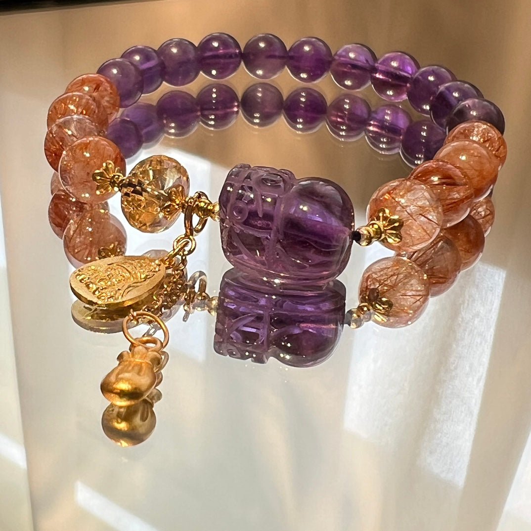 Amethyst Pixiu Bracelet - jewelry - weilin.com