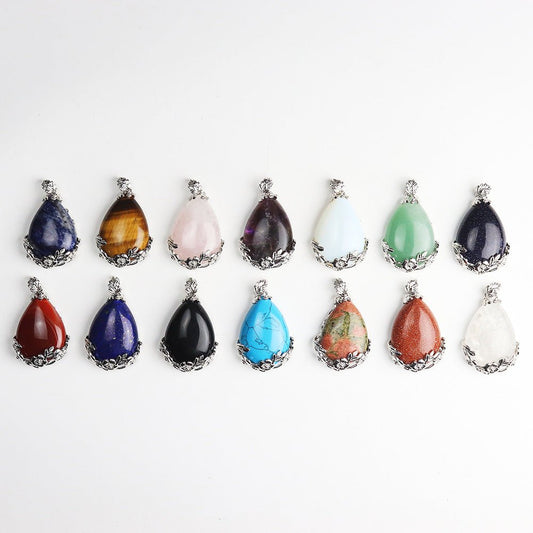 Amethyst Teardrop Clip Pendant - jewelry - weilin.com