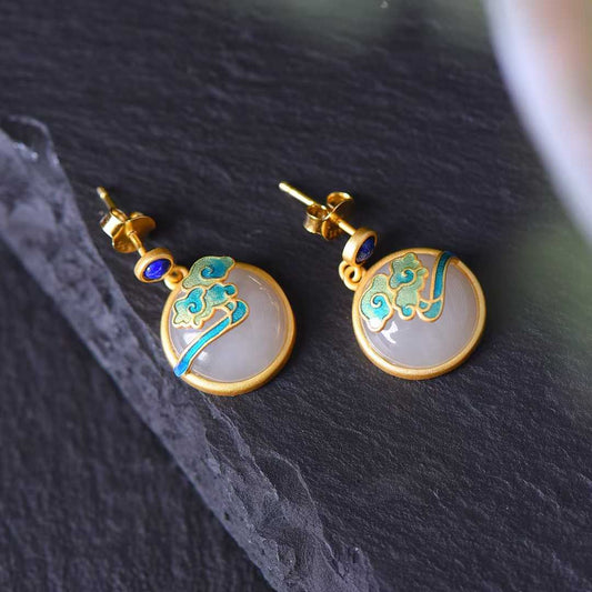 Ancient Craft Silver Hetian Nephrite "Thick Matte Gold" Jewelry Set Series - jewelry - weilin.com