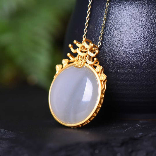 Ancient Craft Silver "South Heaven Gate & Black Jade" Pendant - jewelry - weilin.com